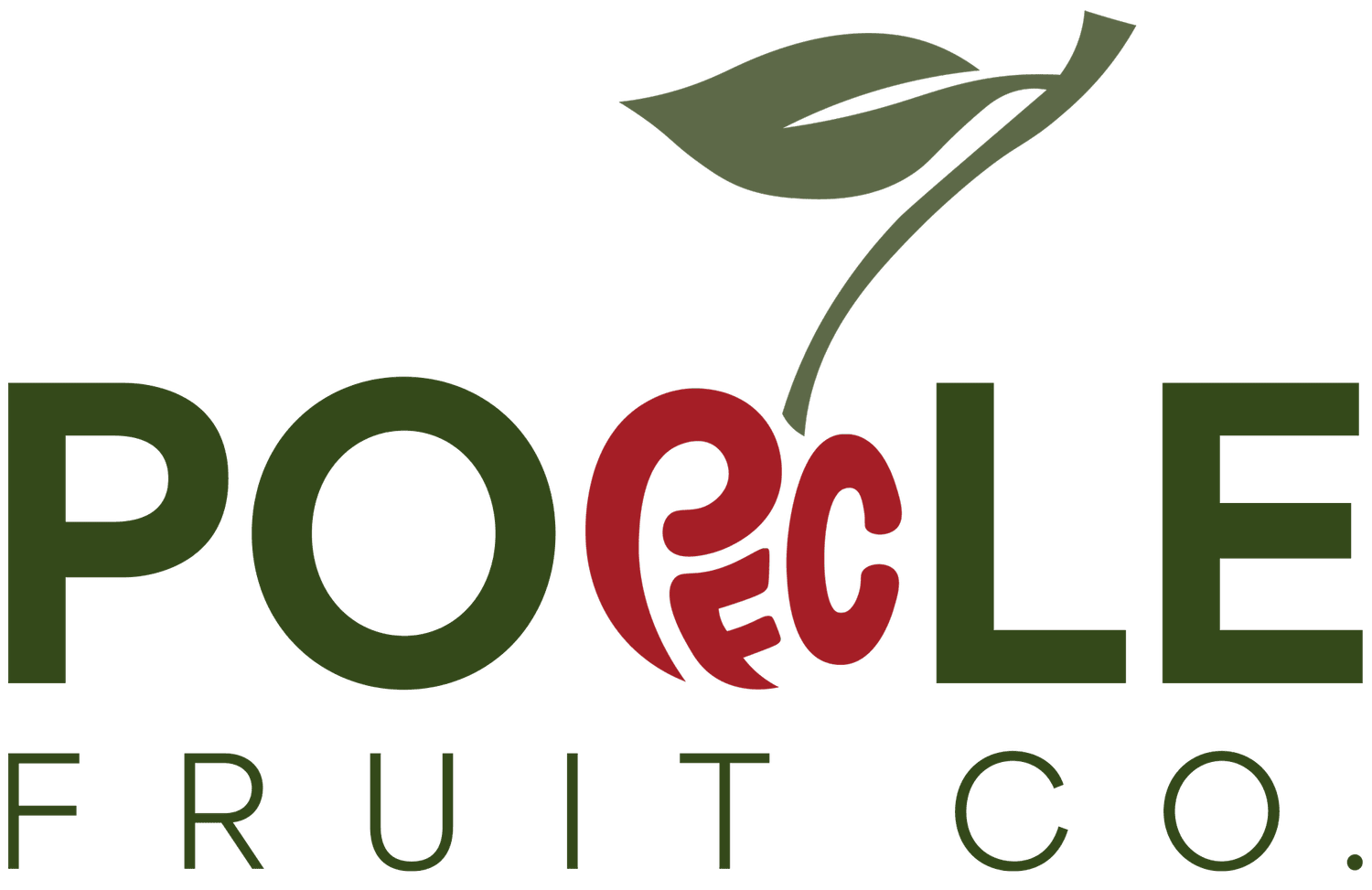 Poole+Fruit+Co+Updated+Colors Logo design for a farm-themed business featuring a stylized market cart with a canopy, accompanied by bold, purple text reading "FARMLOGO."